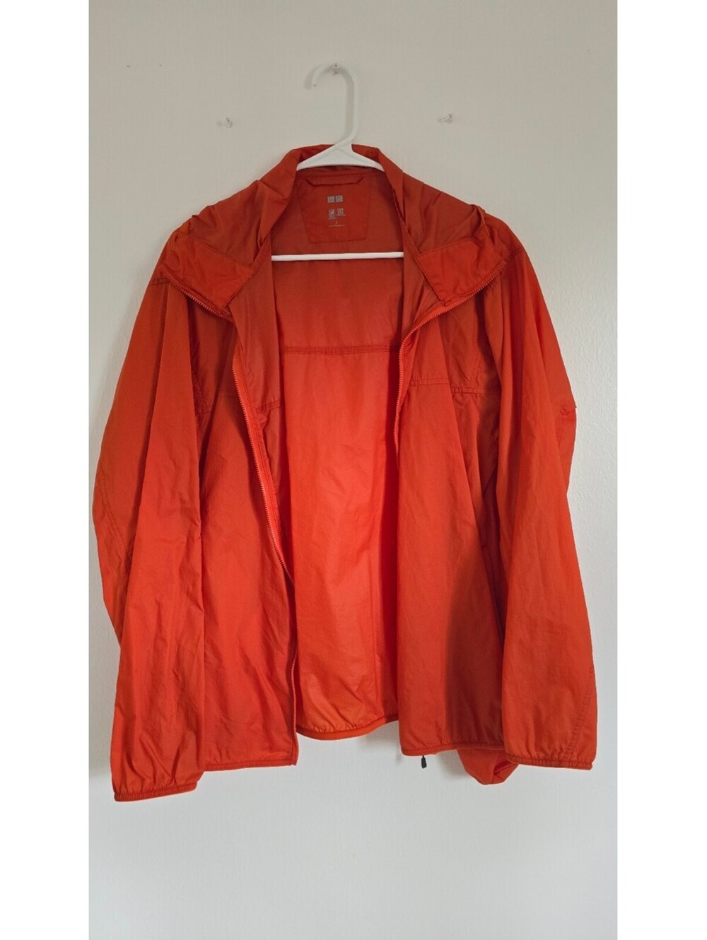 Uniqlo Unisex L Pocketable Parka Orange Hooded Windbreaker